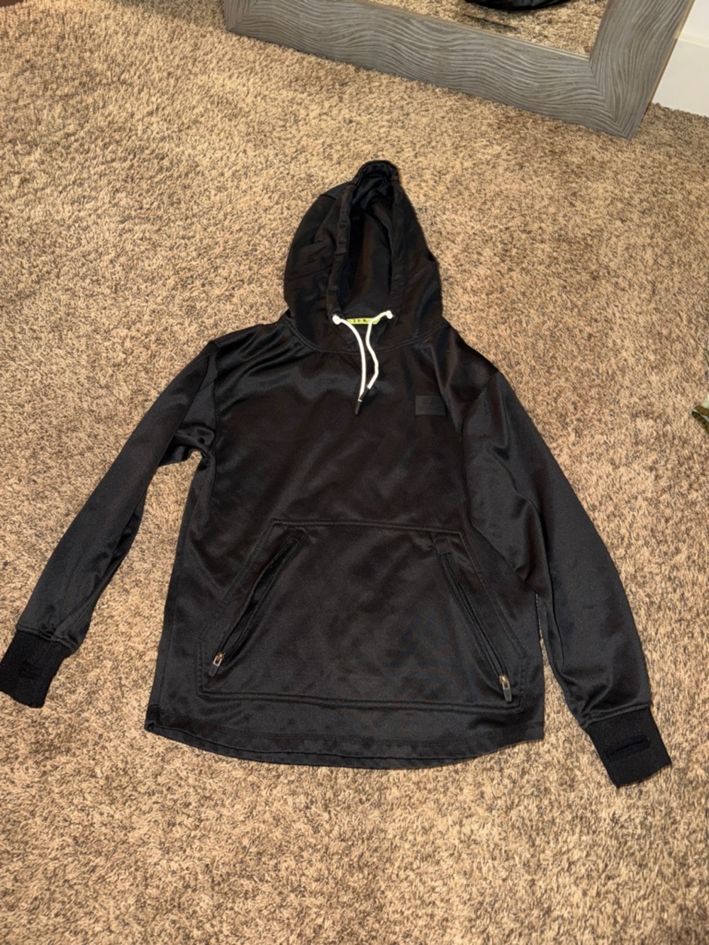 Saga Black Hooded Pullover Shirt - Performance Hoodie